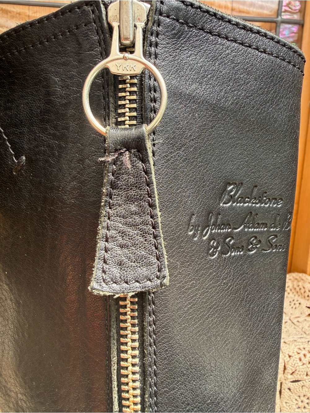 Blackstone Black Leather Tall Riding Boots Goodyear Welted Size 38 / US 7.5 - 8 - Picture 9 of 16